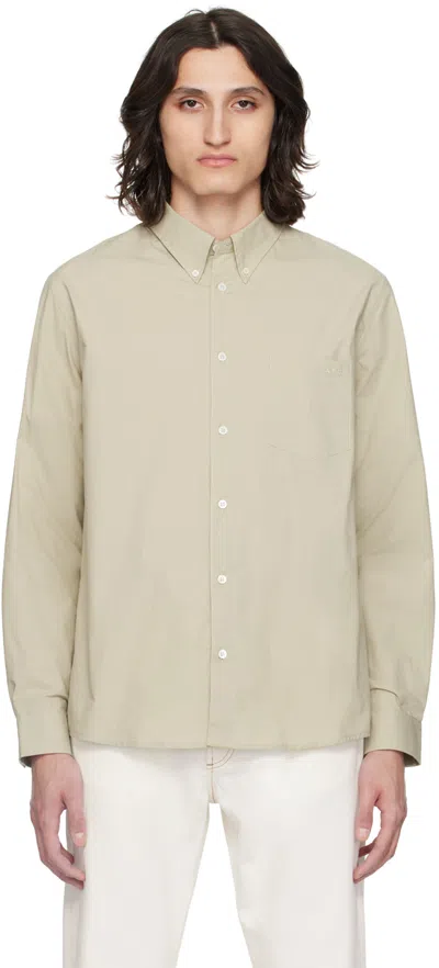 Apc Green Edouard Shirt In Kan Pastel Green