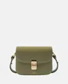 Apc A.p.c. Grace Logo Printed Small Shoulder Bag In Green