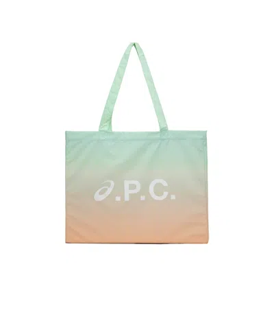 Apc Green  Orange Asics Edition Diane Tote In Saa - Multicolored