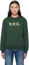 Apc Unisex Grand Vpc Sweat In Vert Fonce/blanc