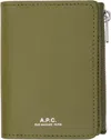 Apc Green Stefan Zip Wallet In Kbc Clay Green
