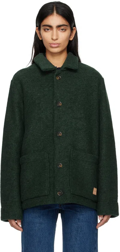 Apc Green Thais Jacket In Pkb Kaki Chine