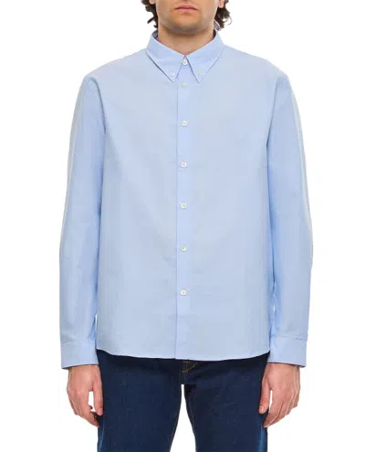 Apc Greg Cotton Shirt In Blue