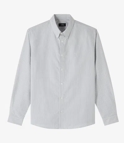 Apc Greg Logo Shirt S Iak In Iak - Dark Navy