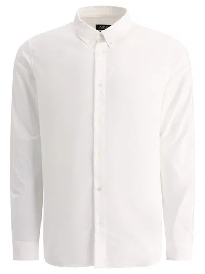 Apc White Greg Shirt In Aab White