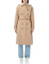 Apc A.p.c. Greta Double-breasted Trench Coat In Beige