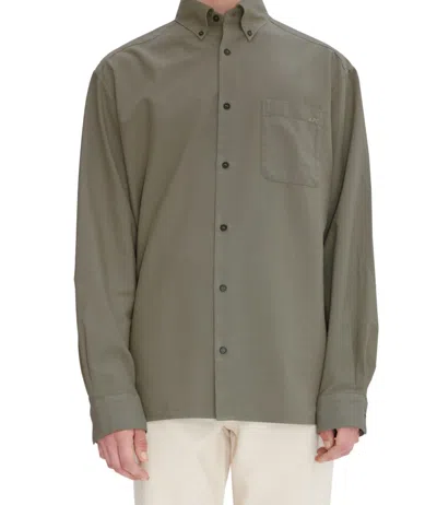 Apc A.p.c. Grey Button-down Shirt With Logo Detail In Gray