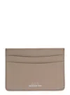 Apc A.p.c. Grey Card Holder With Logo In Hammered Leather Woman In Multicolor