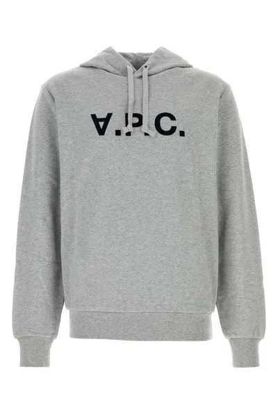 Apc A.p.c. Grey Cotton Sweatshirt In Animal Print