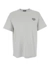 Apc Grey Crewneck T-shirt With Logo Embroidered On The Front In Cotton Man In Gray