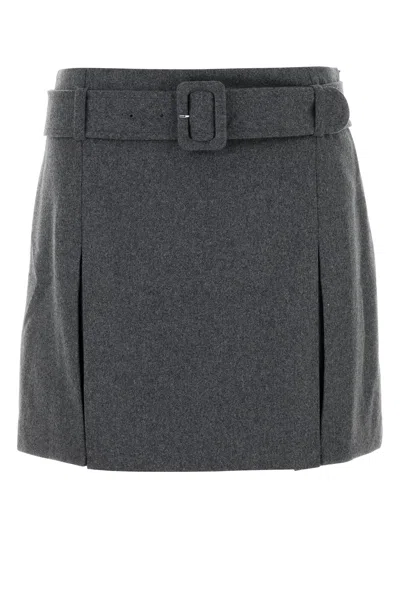 Apc A.p.c. Grey Flannel Cecile Mini Skirt In Gray