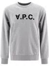 Apc A.p.c. Sweatshirt Crew-neck Logo Print Clothing In Grey