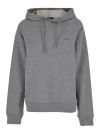 Apc A.p.c. Grey Hoodie With Tonal Logo Embroidery In Jersey In Grey