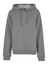 Apc A.p.c. Grey Hoodie With Tonal Logo Embroidery In Jersey In Grey