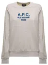Apc Grey Tina Sweatshirt In Fleece Cotton With Logo Embroidery To The Chest In Grey