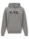 Apc Milo Logo-print Drawstring Hoodie In Grey