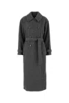 Apc Wool Coat With Belted Waist And Double-breasted Design In Gray