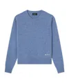 A.p.c. Grey-blue Boxy Wool Sweater In Blue