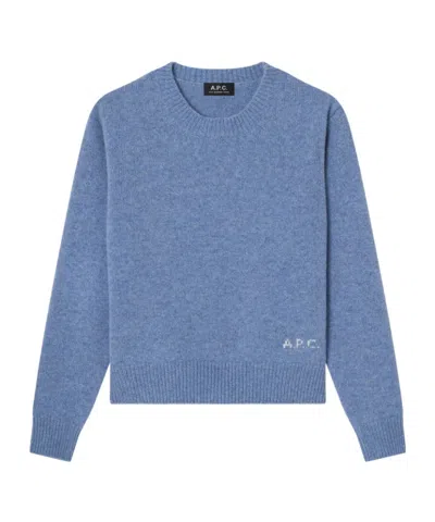 A.p.c. Grey-blue Boxy Wool Sweater