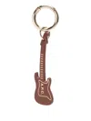 Apc Guitar-shape Logo-detail Keyring In Brown