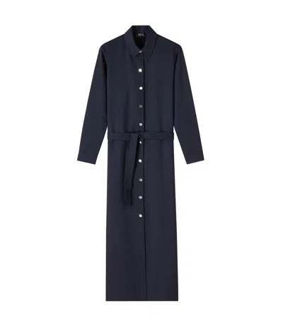 Apc Gwyneth Dress In Iak - Dark Navy Blue