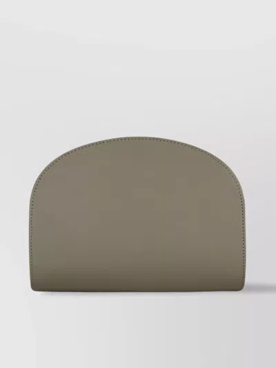 Apc A.p.c. 'demi Lune' Green Leather Crossbody Bag