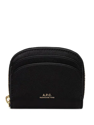 Apc Half-moon Zip-around Purse In Black