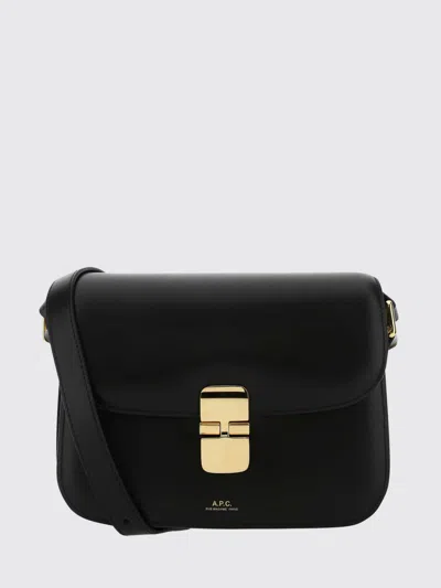 A.p.c. A. P.c. Grace Smooth Leather Crossbody Bag With Buckle In Black
