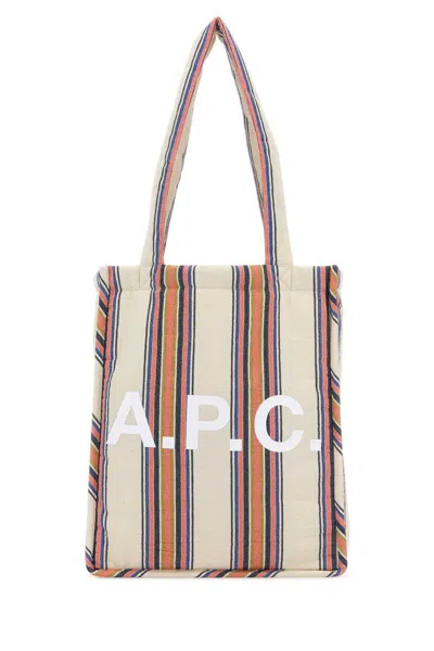 Apc Embroidered Canvas Lou Shopping Bag