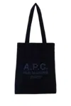Apc A.p.c. Dark Blue Corduroy Lou Shopping Bag In Blue