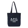 Apc A.p.c. Navy Blue Canvas Lou Rue Madame Shopping Bag In Blue