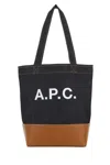 Apc A.p.c. A.p.c Woman Fabric And Leather Tote Bag With Print In Brown