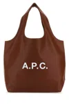 Apc A.p.c. Ninon Brown Tote With Bold Front Lettering In Brown