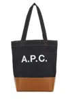 Apc A.p.c. A.p.c Woman Fabric And Leather Tote Bag With Print In Multicoloured