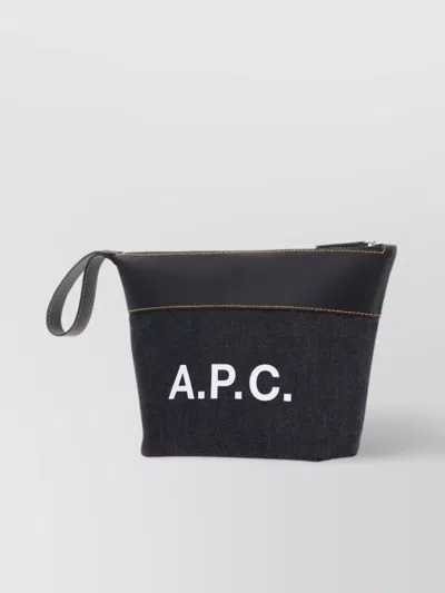 Apc Handle Leather Insert Stitched Beauty Case In Black
