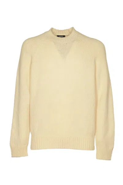 Apc A.p.c. Harris Crewneck Knitted Jumper In Beige