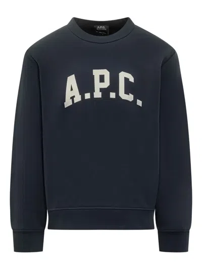 Apc Long-sleeve Black Sweatshirt With Bold Logo