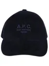 Apc Charlie Rue Madame Logo-print Cotton-corduroy Baseball Cap In Blue