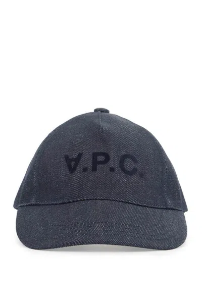 Apc Cappello Baseball Eden In Denim In Blue