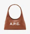 Apc A.p.c. Baby Ninon Shoulder Bag With Logo Print In Brown