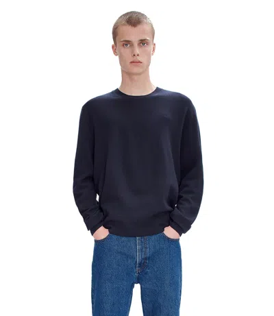 Apc Navy Laurent Sweater In Iak Dark Navy