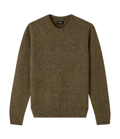 Apc Khaki Lucien Sweater In Jaa Kaki