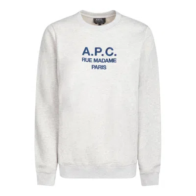 Apc A.p.c. Heathered Ecru Cotton Sweater In White