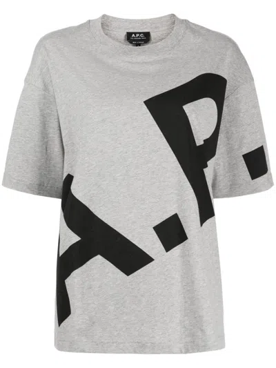 Apc A.p.c. Heathered Grey Cotton T-shirts And Polos