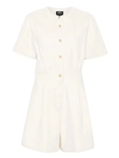 Apc A.p.c. Heavyweight Canvas Ronda Jumpsuit Clothing In White