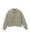 Apc A.p.c. Heavyweight Off-white Canvas Jacket With Classic Collar In Green