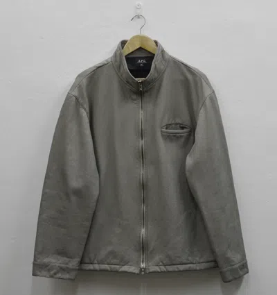 Pre-owned Apc Heavyweight Waterproof Zipper Jacket Made In France In Gray