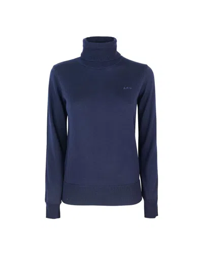 Apc Sybille Micrologist Turtleneck In Blue
