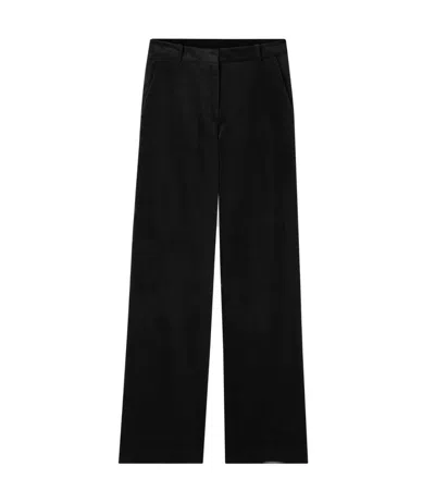 Apc A.p.c. High-rise Black Velvet Trousers