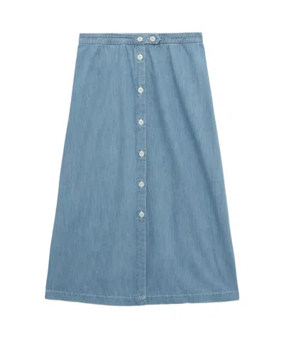 Apc High-rise Denim Skirt In Blue